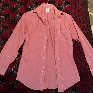 Brooks Brothers 14 1/2 -2/3 regent fit Red White Checker Button Down Dress Shirt